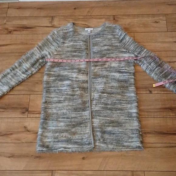 Calvin Klein Women's Multicolor Fuzzy Knit Open Front Oversize Sweater. Size S - Picture 11 of 17